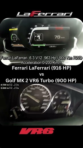 Ferrari LaFerrari vs Golf Mk2 VR6 Turbo #automobile #sportscar #fast #lamborghinihuracan #cars
