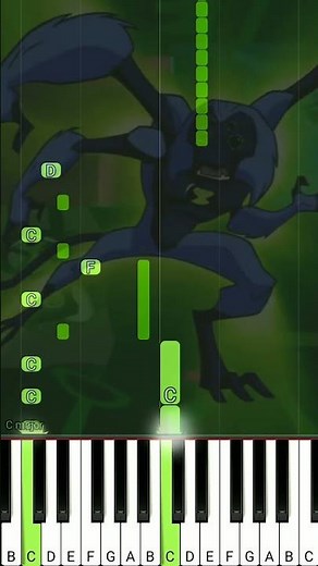 BEN 10 ALIEN FORCE THEME SONG | Piano | 🎹 Easy Tutorial #piano #pianotutorial #ben10 #edit #music