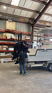 Brand new Calcutta 263 rigged with twin Mercury Marine motors, dual Power-Pole blades and a FLIR system upper station. Thing of beauty getting ready to head to her new home #calcuttaboats #calcutta263 https://www.calcuttaboats.com/calcutta-263 | Calcutta Boats