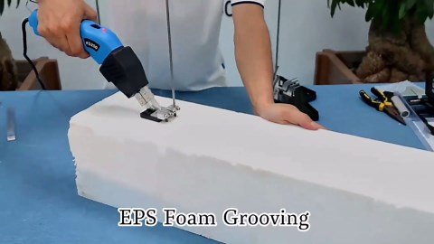 Electric Foam Cutter Air Cooled Hot Knife Styrofoam Cutting Tool with 4 Blades for EPP, EPS, XPS, EVA, EPE, PU, KT Board, Sponge (Full Set)
