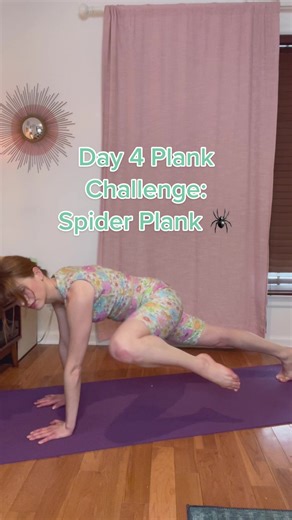 Day 4 Plank Challenge: Spider Plank 🕷️ #workout #plank #coreworkout #workoutideas #barreworkout #workoutset #colorfulstyle #1minuteworkout