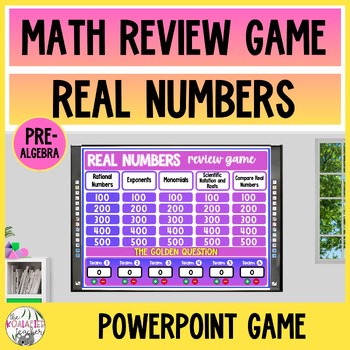 Pre-Algebra Jeopardy-Style Review Game | Real Numbers