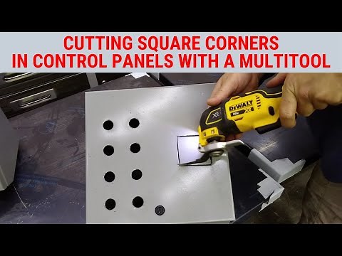 Using an Oscillating Multi-Tool to Cut the Corners on Square Holes in Industrial Control Panels