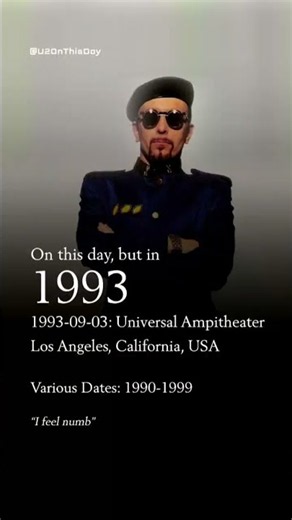 U2 - Numb (1993-09-03: Universal Ampitheater - Los Angeles, California, USA)