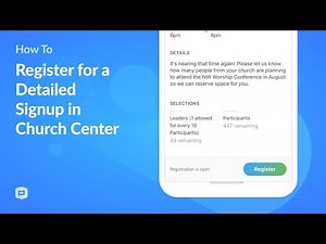 How to Register for a Detailed Signup in Church Center