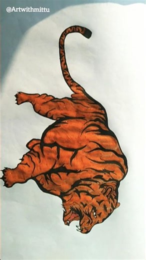 Roar of a tiger 🐅 #artwithmittu #tiger #drawing