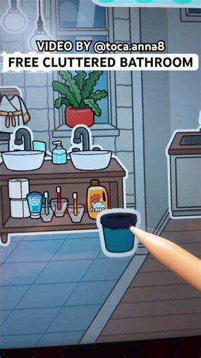 CREATIVE FREE CLUTTERED BATHROOM 🛁 what do you think about this one? Feel free 2 copy💕 @toca.anna8