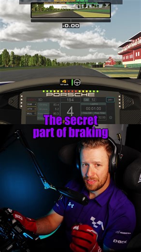BRAKE RAMP UP 🛑 Hitting the brakes wrong can make the whole corner problematic. Aim to hit the brakes fast, but not like an on/off switch. Adjust your ramp up for different conditions: 👉 Ramp up faster in high downforce cars 👉 Ramp up slowly in low downforce cars 👉 Ramp up slowly when going over a crest 👉 Ramp up slowly when you have a lot of weight on the rear end Test it out, and you'll find that you can brake harder than usual when ramping the brakes properly. #SimRacing #BrakingTips #Ra