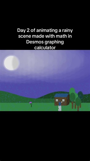 Progress on my new rain scene made with math. Tutorial coming next video! #animation