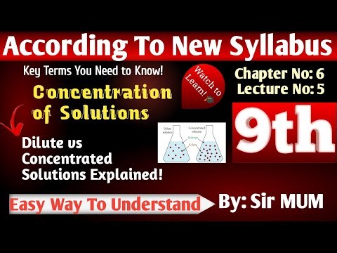 Concentration of Solutions | Dilute vs Concentrated Solutions Explained‪@ChemistryClass-9-10‬