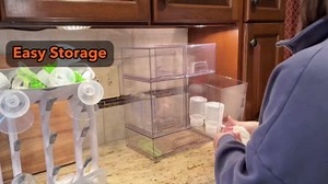 SpaceAid Bottle Storage Organizer Baby - Acrylic Bottles Station Organizer Container, Stackable Clear Drawers for Countertop, Vanity, Bathroom, Cabinet, Pantry Organization, 5 Pack, 2S2M1L, 15.4" H