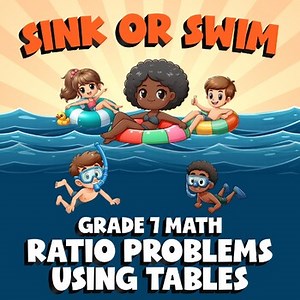 Ratio Problems Using Tables SINK OR SWIM Math Game - No Prep Grade 7 Review