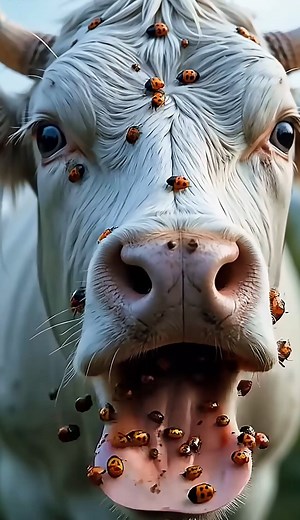 Cow Infested in millions of Ladybugs! #shorts #animalrescue #animals #reels | News End Cops