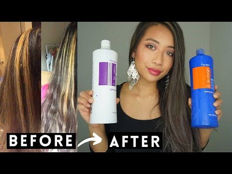 How to Get Rid of Brassy Hair | Fanola Blue Shampoo Before and After