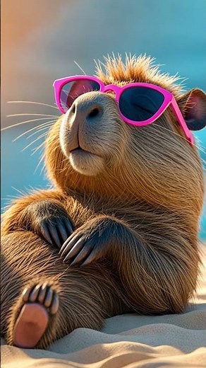 OMG! This Funny Capybara Found the PERFECT Beach Spot to Chill! 🤣🏖️🔥