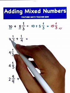 Adding Mixed Numbers‼️📝 #basicmath #fractions #mathematics #MathTutor #teachergon #math #mathreview | Ako si Teacher Gon