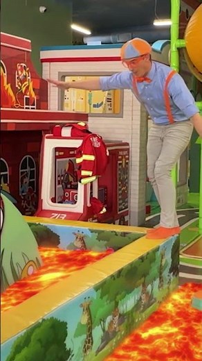 The Floor is LAVA?🔥Blippi Plays in the Sensory Indoor Playground🛝! #shorts