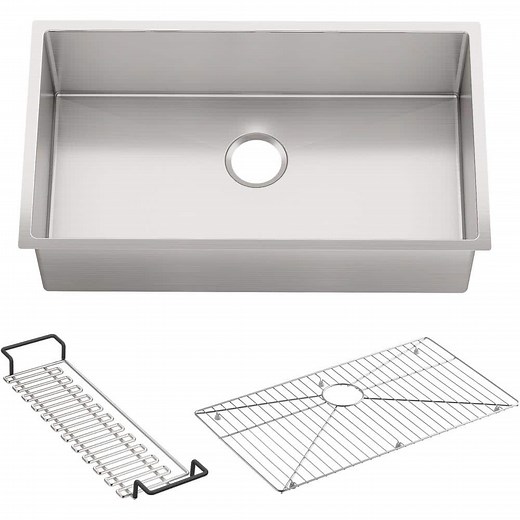Reviews for KOHLER Strive Undermount Stainless Steel 32 in. Single Bowl Kitchen Sink with Included Accessories | Pg 1 - The Home Depot