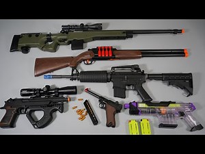 Shell ejecting Luger P08 Toy Gun and M1 Garand Nerf Gun -Airsoft Custom Desert Eagle - M4 or AR15