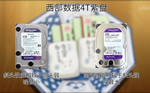 【硬盘】西部数据4T紫盘 斜头&圆头 噪音测试