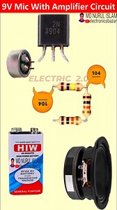 Simple Mic Amplifier #Microphone #Speaker #Amplifier #Circuit #microphoneamplifier #fblifestyle | Electric 2.0