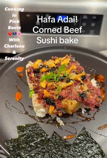 Corned Beef Sushi Bake with Homemade Unagi Sauce