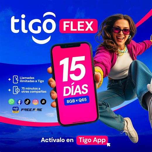 En enero, arranca el año conectado con Tigo Flex. Estrena metas con más gigas, tus apps favoritas y llamadas ilimitadas para planear todo lo que viene. La opción flexible que se adapta a tus propósitos y a tu nuevo ritmo. | Tigo Guatemala