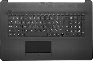 WWGTMC Replacement Upper Case Palmrest for HP 17-by 17-CA 17T-by 17Z-CA Series Laptop Keyboard Assembly Top Cover Touchpad L22750-001 Gray
