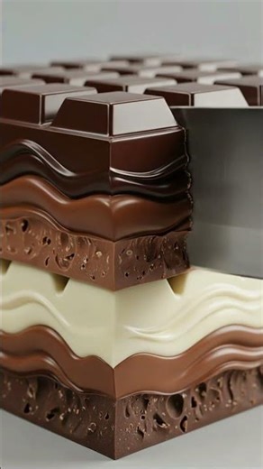 Ultra-Realistic Chocolate Channels | Thick Layered Block Cutting ASMR (Deep Snaps & Smooth Slices)