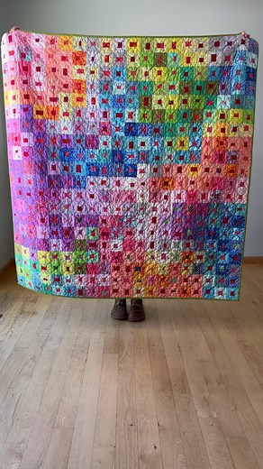 Susan B. Anderson on Instagram: "Here is my version of @trowstudios Terry Rowland’s Colorwash quilt design. You can find her fantastic tutorials for this quilt and more on her YouTube channel. She is a pretty amazing quilter, you’ll be properly blown away by her work. I first saw these tiny 3.5” blocks being made by Kate of @kateatthelasthomelyhouse and I loved how they are so freewheeling and scrappy. Check out Kate’s quilt, too. It is gorgeous, scrappier and bigger than mine but her quilt was 