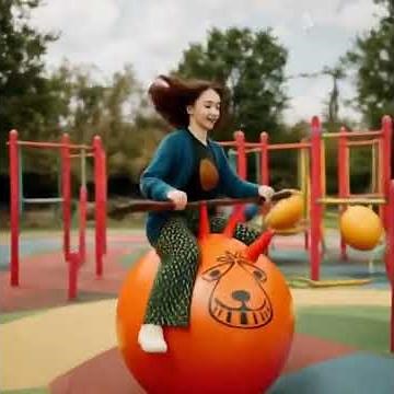 Natalie's retro space hopper fun