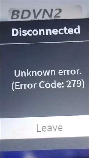 Error code: 279?