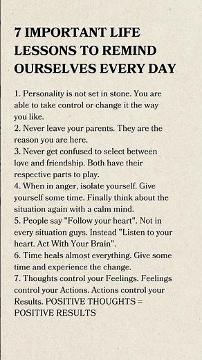 7 IMPORTANT LIFE LESSONS