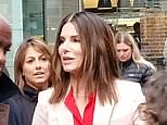 Sandra Bullock is all business with her entourage in New York