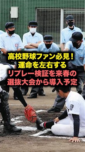 #リプレー検証 #高校野球審判 #第98回選抜高校野球大会 #第108回全国高校野球選手権大会 #明治神宮野球大会