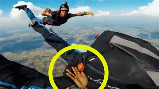Student Skydiver Pulls Ripcord Through Harness Causing Bizarre Midair Malfunction