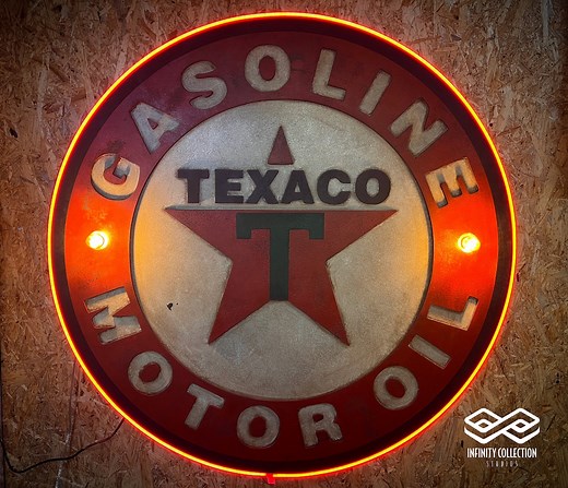 Vintage Texaco Sign Neon and Light - Etsy