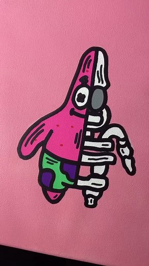 Spongebob Skeleton Cartoon Painting Series