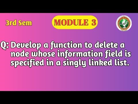 VTU DSA Module 3 | Delete Node by Value in Singly Linked List | C Program | BCS304