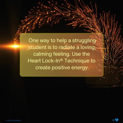 Heart Lock-In® Technique Step 1. Focus your attention in the area of the heart. Imagine your breath is flowing in and out of your heart or chest area, breathing a little slower and deeper than usual. Step 2. Activate and sustain a regenerative feeling such as appreciation, care or compassion. Step 3. Radiate that renewing feeling to yourself and others. * * #studentwellbeing #childrensemotionalwellbeing #teacherswhocare #positiveenergy | HeartMath My Kids!
