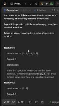 3779. Minimum Number of Operations to Have Distinct Elements | BiWeekly contest 172|#trending #viral
