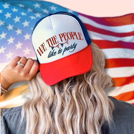 Fourth of July Bachelorette Party Hats, Patriotic Bridal Shower Trucker Hats - Etsy