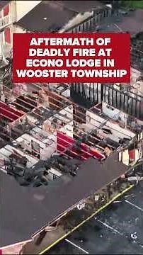 DRONE VIDEO | Aftermath of deadly fire at Econo Lodge in Wooster Township