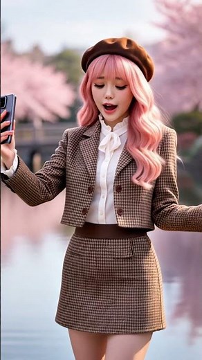🌸 Cherry Blossom Outfit Transition (Kling 2.5 in Filmora Mobile)