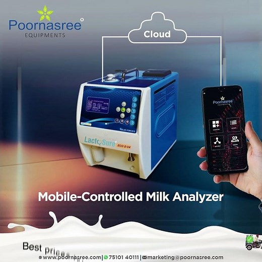 Poornasree Equipments introduces mobile-controlled milk analyzer !
