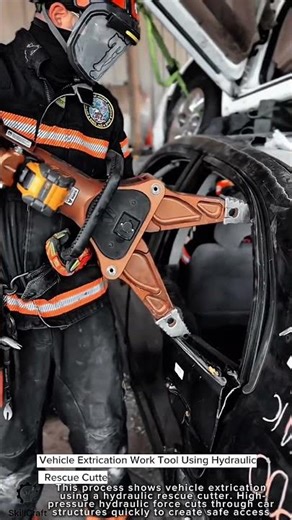 Vehicle Extrication Work Tool Using Hydraulic Rescue Cutter #worktool