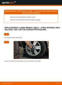 How to change hand brake cable on Ford Mondeo Mk3 saloon – replacement guide