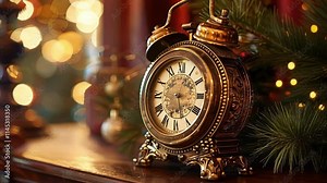 A photonpowered clock keeps time on the fireplace mantle constantly in motion.