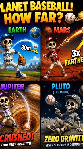 Throwing a Baseball on Different Planets be like... ⚾🪐