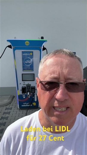 Charging at LIDL for an unbeatable 27 cents at the 60kW DC fast charger